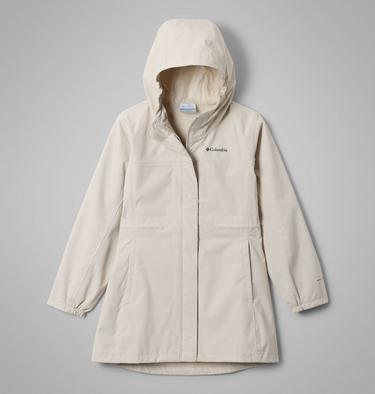 Girls' Hikebound Long Waterproof Jacket, Color: Dark Stone, image 3