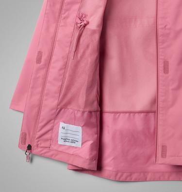Girls' Hikebound Long Waterproof Jacket, Color: Rosette, image 3