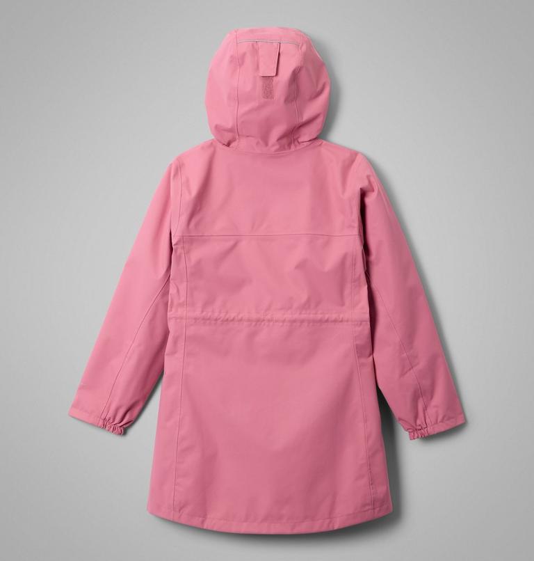 Girls' Hikebound Long Waterproof Jacket, Color: Rosette, image 2