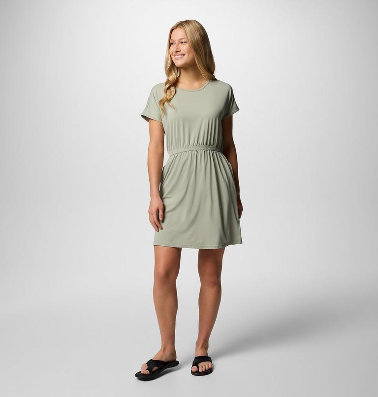 Vestido técnico de manga corta Chill River para mujer, Color: Safari, image 1