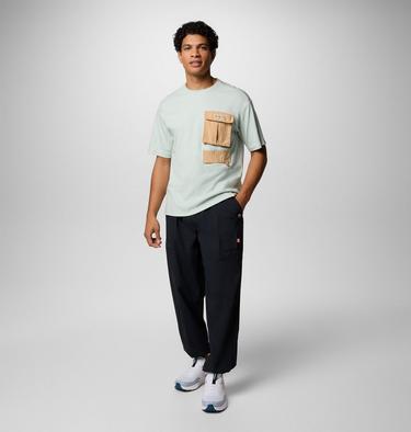 Unisex Cove Beach Pocket T-Shirt, Color: Cool Green, Canoe, image 3