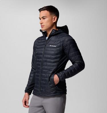 Men's Powder Pass Hybrid Hooded Puffer Jacket, Color: Black, image 4