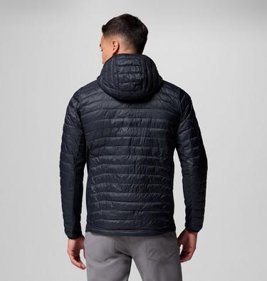 Men's Powder Pass Hybrid Hooded Puffer Jacket, Color: Black, image 3