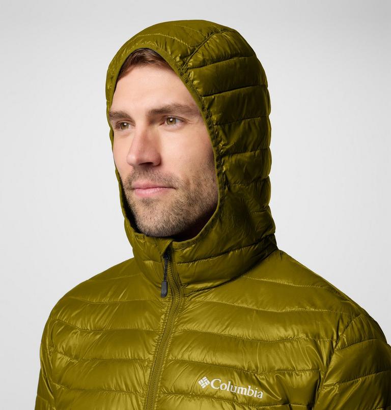 Men's Powder Pass Hybrid Hooded Puffer Jacket, Color: Mossy Green, Greenscape, image 5