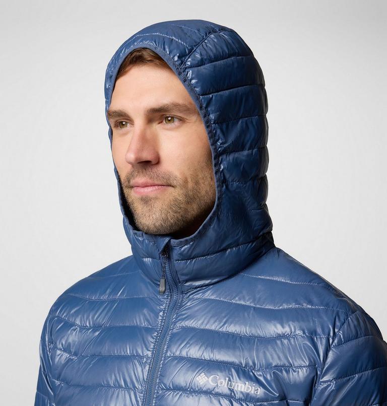 Powder Pass Hybrid Hooded Jacket, Color: Dark Mountain, Collegiate Navy, image 5