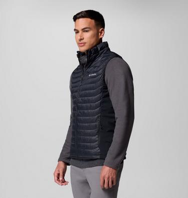 Men's Powder Pass Hybrid Puffer Gilet, Color: Black, image 8