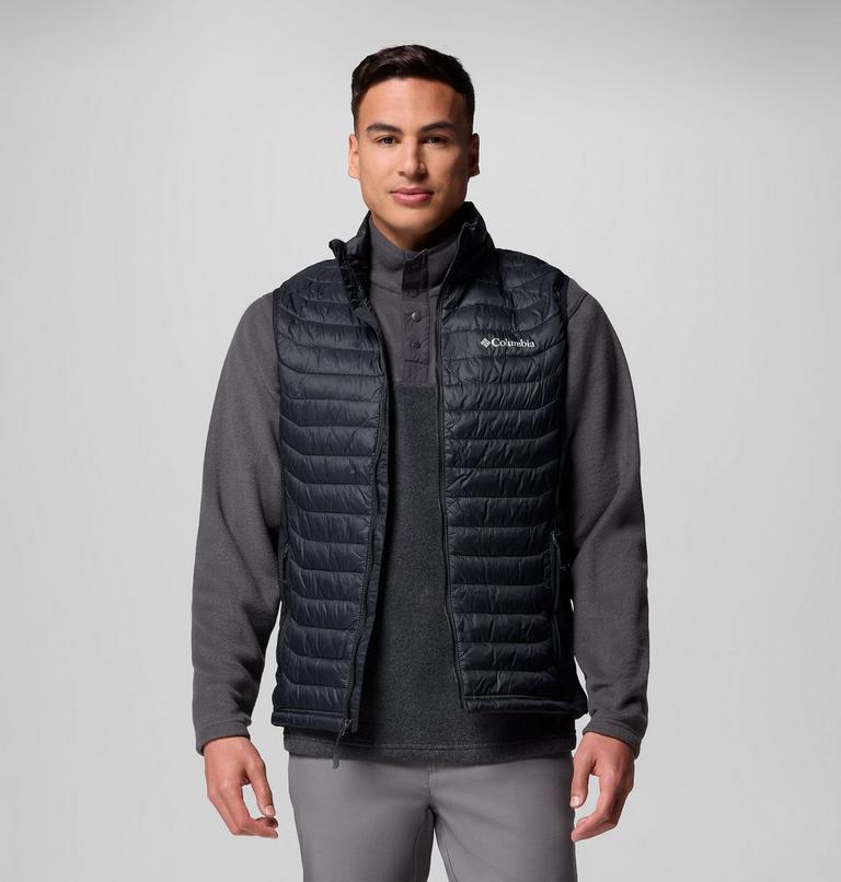 Men's Powder Pass Hybrid Puffer Gilet, Color: Black, image 1