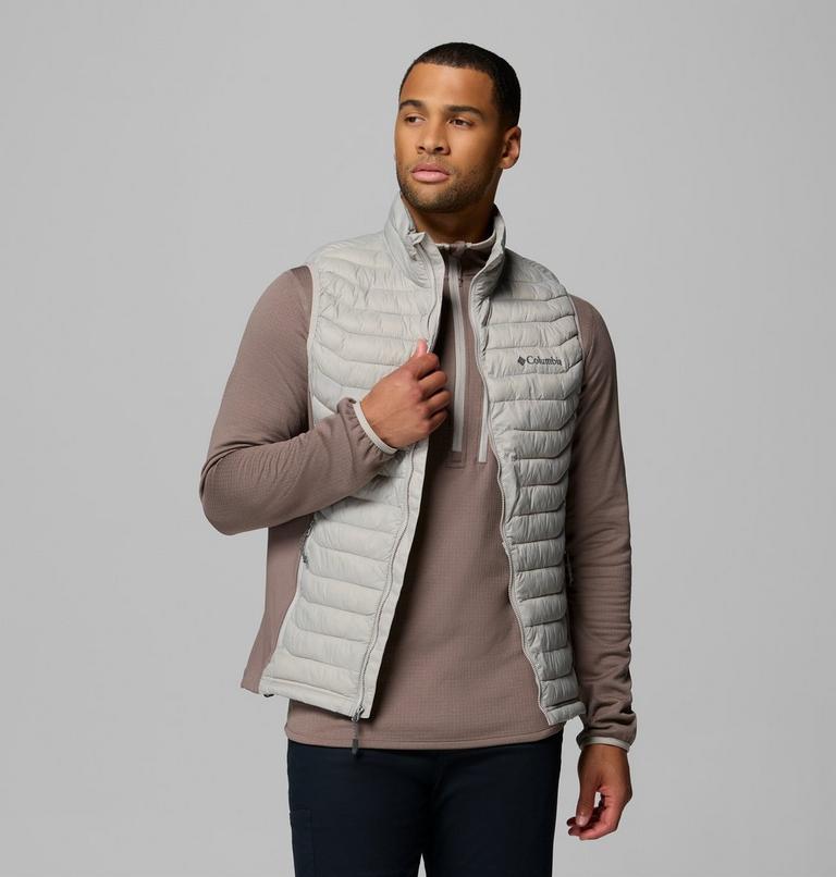 Men's Powder Pass Hybrid Puffer Gilet, Color: Flint Grey, Iron, image 5
