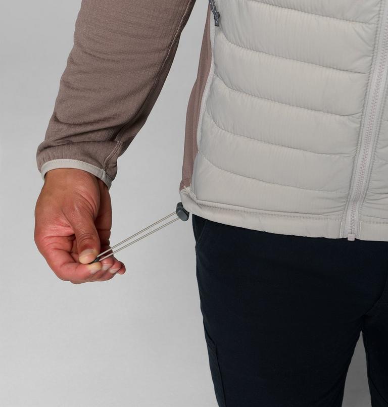 Men's Powder Pass Hybrid Puffer Gilet, Color: Flint Grey, Iron, image 7