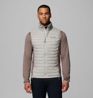 Men's Powder Pass Hybrid Puffer Gilet, Color: Flint Grey, Iron, image 3
