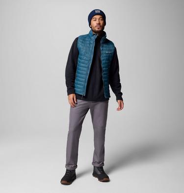 Men's Powder Pass Hybrid Puffer Gilet, Color: Everblue, Shark, image 2