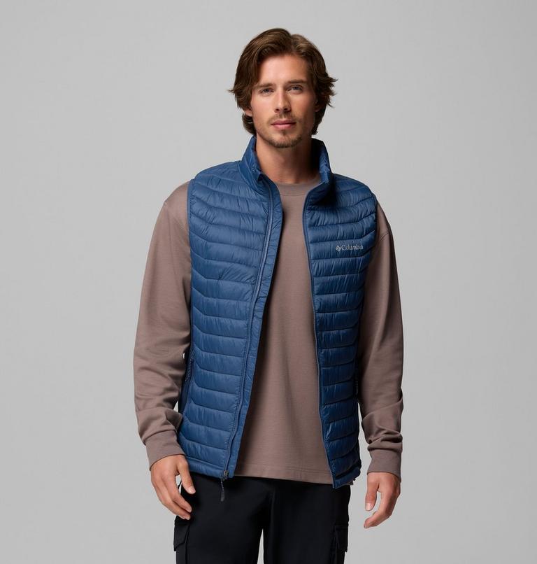 Men's Powder Pass Hybrid Puffer Gilet, Color: Dark Mountain, Collegiate Navy, image 5