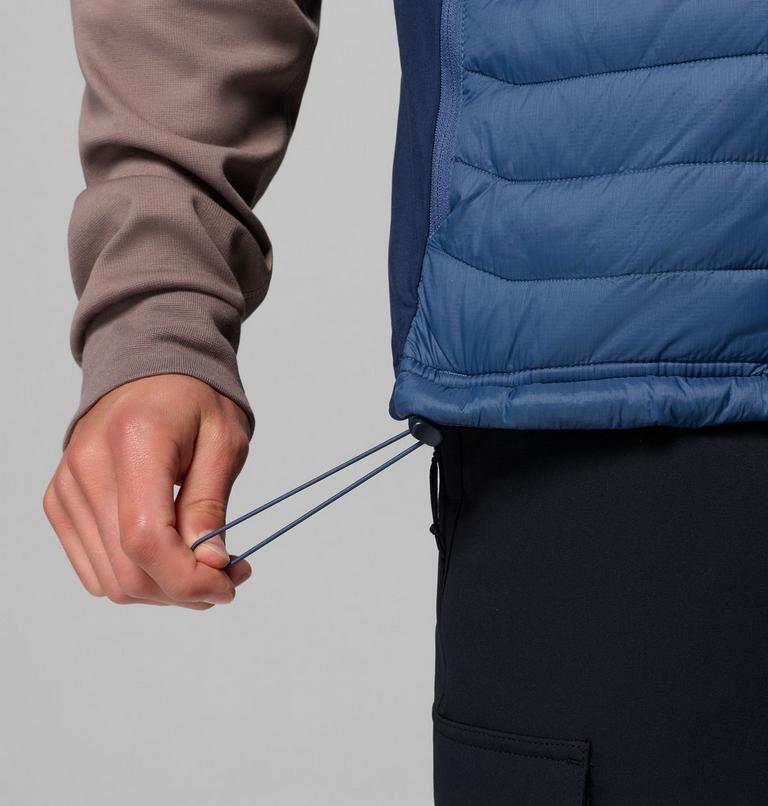 Men's Powder Pass Hybrid Puffer Gilet, Color: Dark Mountain, Collegiate Navy, image 7