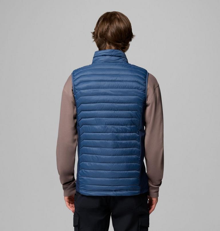 Men's Powder Pass Hybrid Puffer Gilet, Color: Dark Mountain, Collegiate Navy, image 3