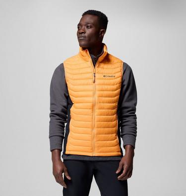 Men's Powder Pass Hybrid Puffer Gilet, Color: Koi, Black, image 9