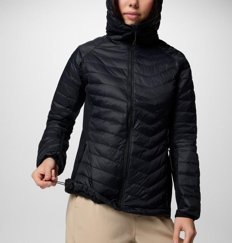 Women's Powder Pass II Hybrid Hooded Puffer Jacket, Color: Black, image 5