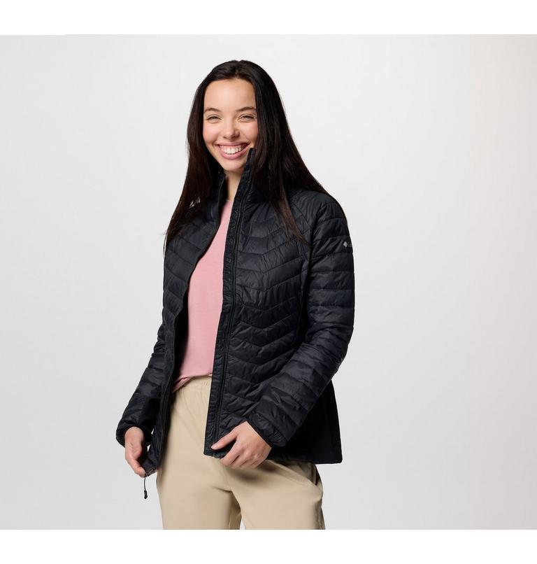 Women's Powder Pass II Hybrid Hooded Puffer Jacket, Color: Black, image 6