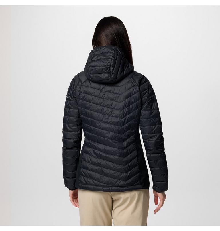 Women's Powder Pass II Hybrid Hooded Puffer Jacket, Color: Black, image 2