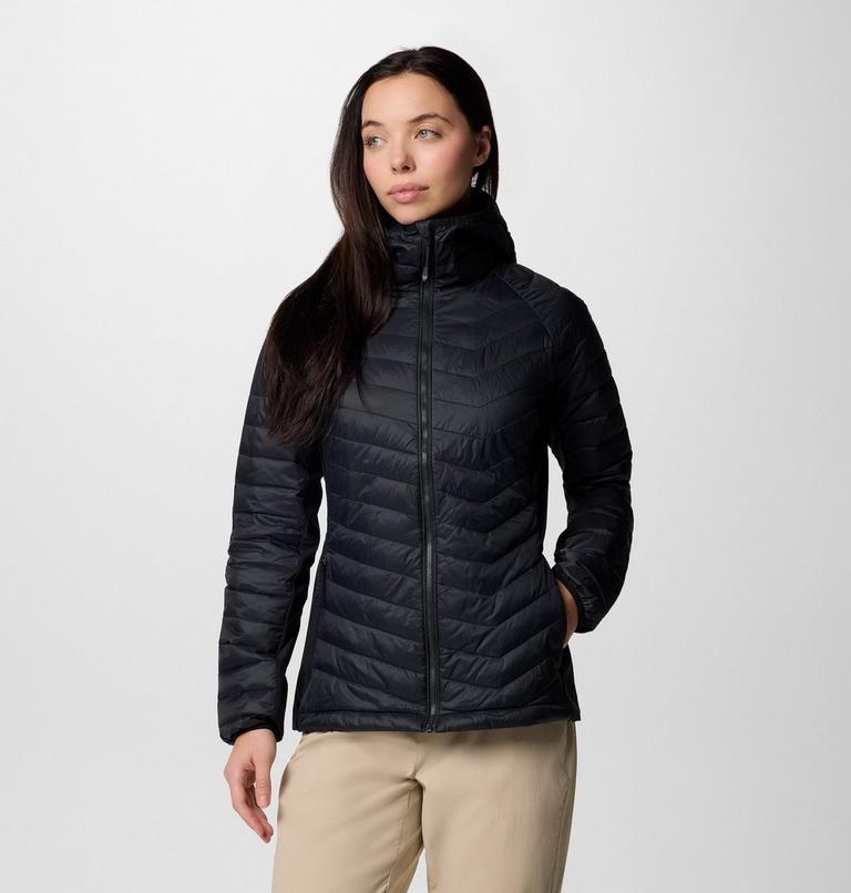 Women's Powder Pass II Hybrid Hooded Puffer Jacket, Color: Black, image 1