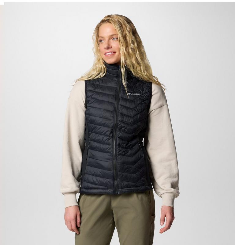 Women's Powder Pass II Hybrid Puffer Gilet, Color: Black, image 1