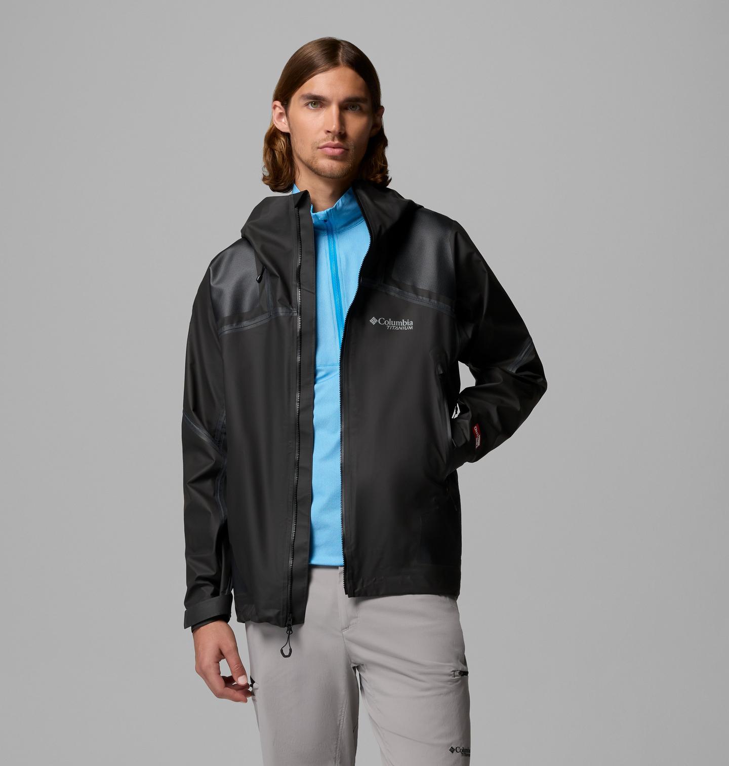 Мужские куртки Columbia Whistler Peak Rain Shell Rain, цвет: Чёрный — фото 4