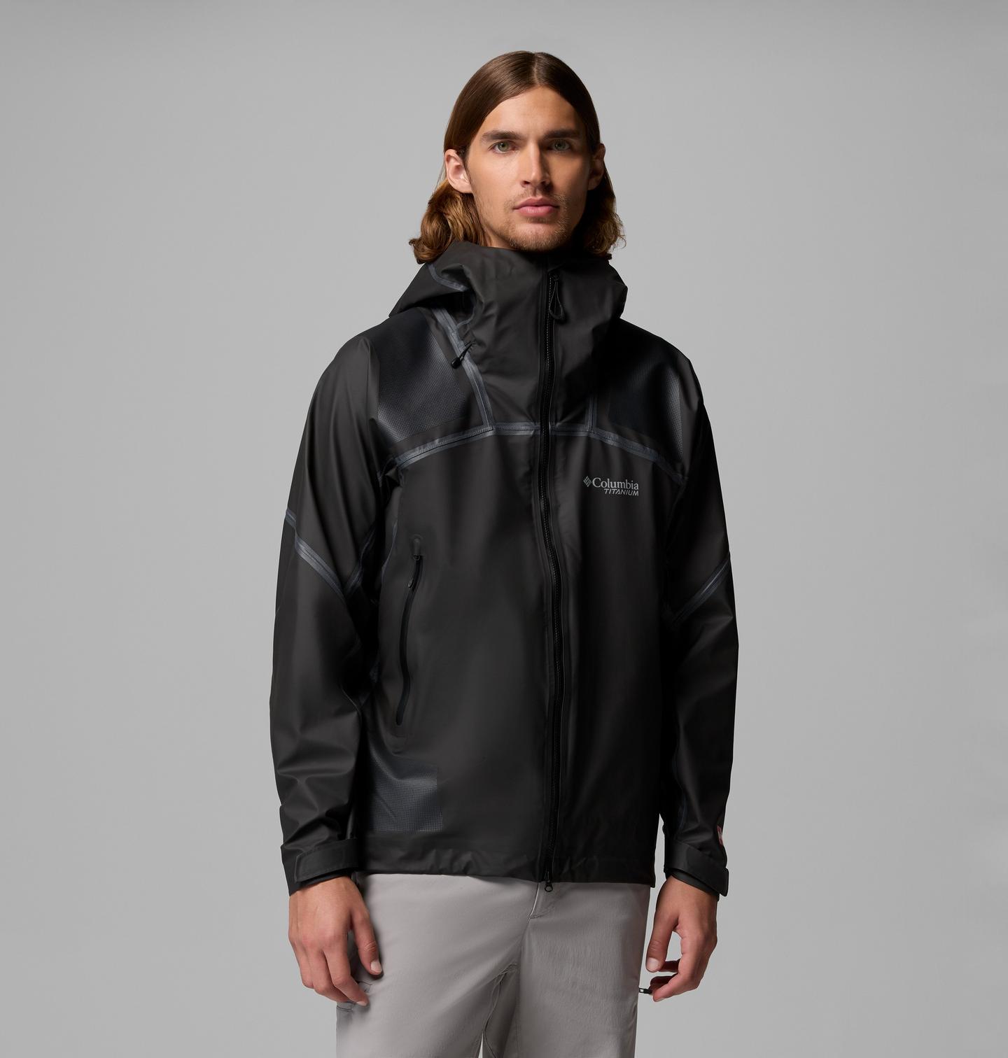 Мужские куртки Columbia Whistler Peak Rain Shell Rain, цвет: Чёрный — фото 1