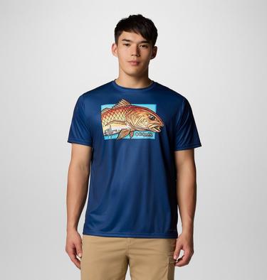 Men's Terminal Tackle PFG X Bentley T-Shirt, Color: Carbon, PFG Bentley Red Head, image 1