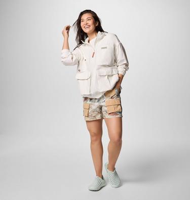 Unisex Cove Beach Printed Shorts, Color: Cool Green Coastal, image 4