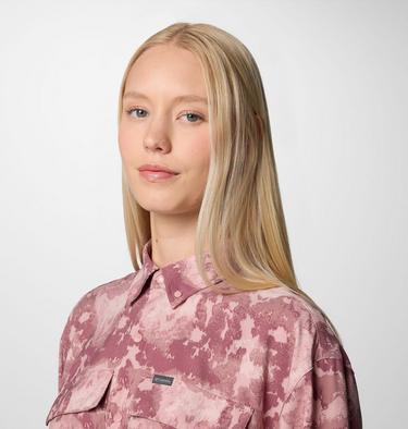 Women's Elevated View Utility Shirt, Color: Eraser Pink Deco Camo, image 4