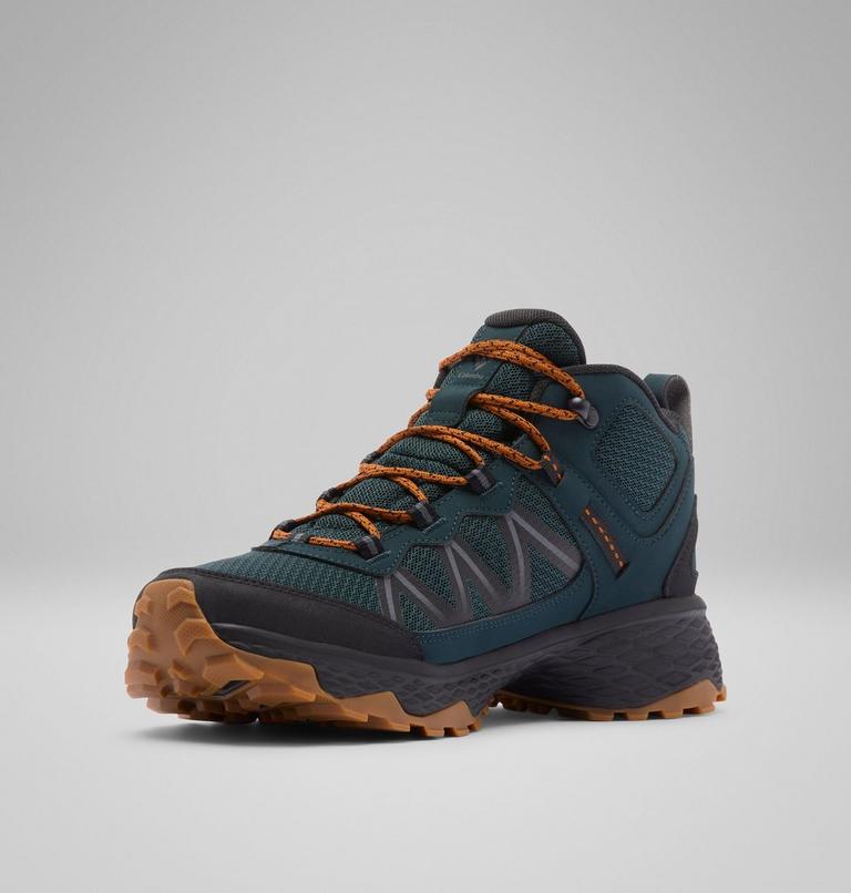 Men's Peakfreak Rush Mid Outdry Hiking Shoe, Color: Blue Spruce, Caramel, image 7