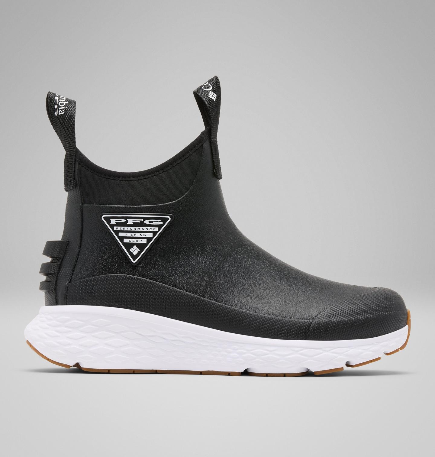 Женские ботинки Columbia PFG Dry Tortugas Boot - Wide, цвет: Чёрный / Белый — фото 1
