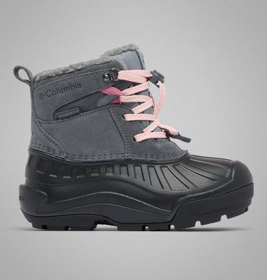 Youth Powderbug Alpine Waterproof Winter Boot, Color: Graphite, Pink Haze, image 3