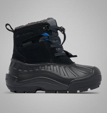 Youth Powderbug Alpine Waterproof Winter Boot, Color: Dark Grey, Mountain Blue, image 5
