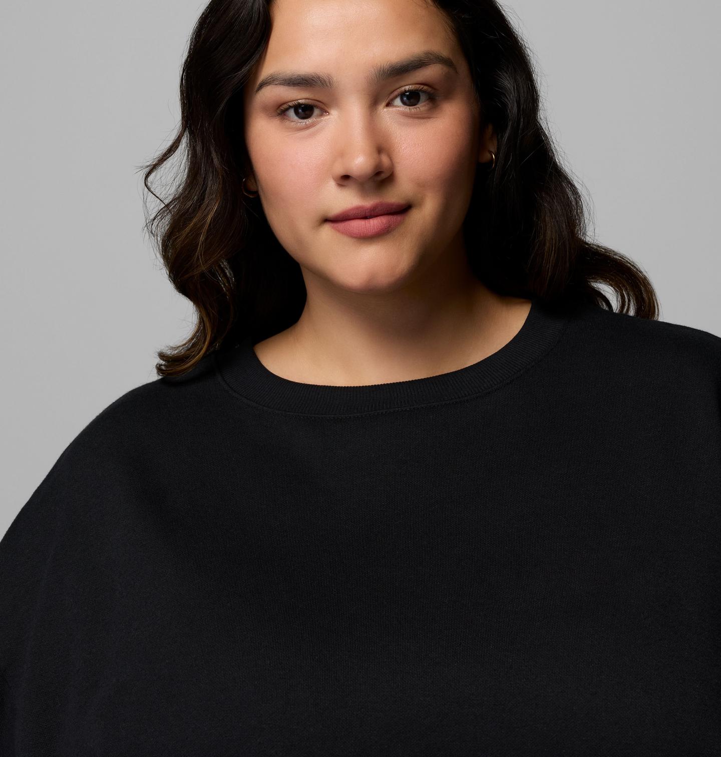 Женский свитшот Columbia Aldermore Sweatshirt - Plus Size, цвет: Чёрный — фото 4