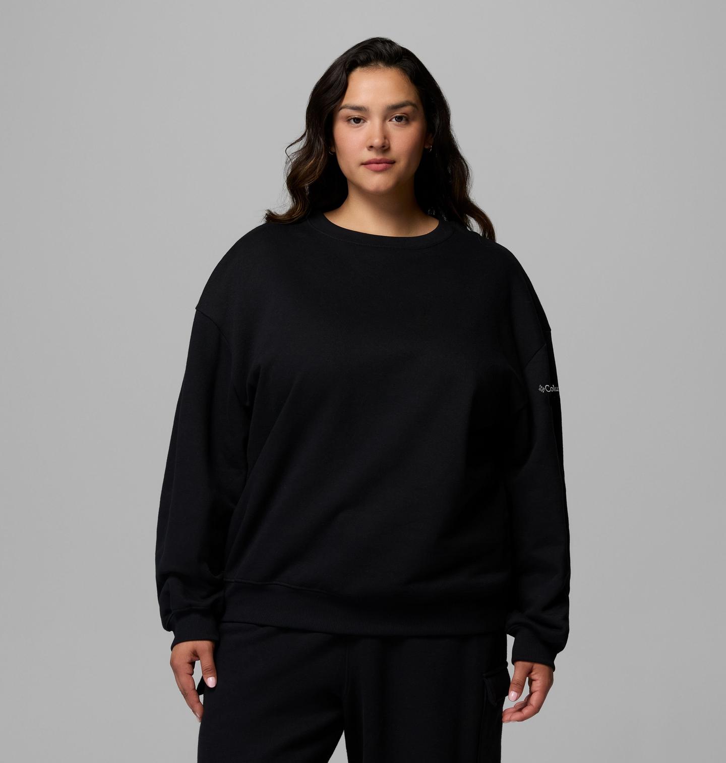 Женский свитшот Columbia Aldermore Sweatshirt - Plus Size, цвет: Чёрный — фото 1