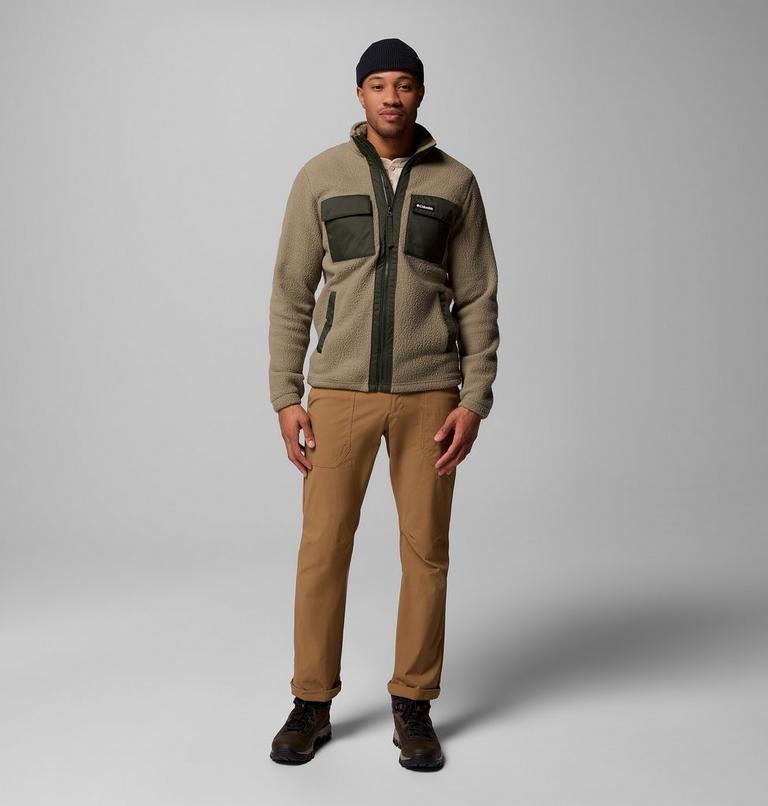 Men's Juniper Peak Fleece Jacket, Color: Stone Green, Greenscape, image 2