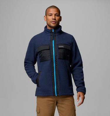 Men's Juniper Peak Fleece Jacket, Color: Collegiate Navy, Black, image 5