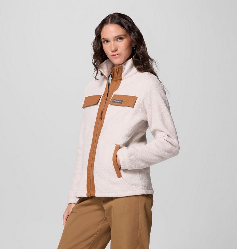 Forro polar con cremallera completa Juniper Peak para mujer, Color: Dark Stone, Camel Brown, image 4