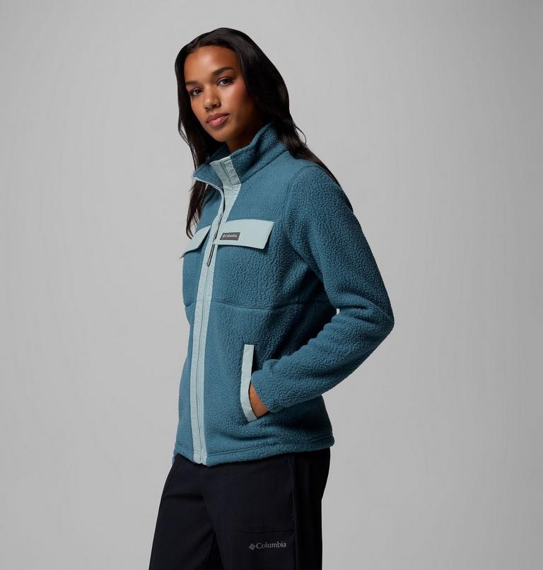 Forro polar con cremallera completa Juniper Peak para mujer, Color: Everblue, Crushed Blue, image 4