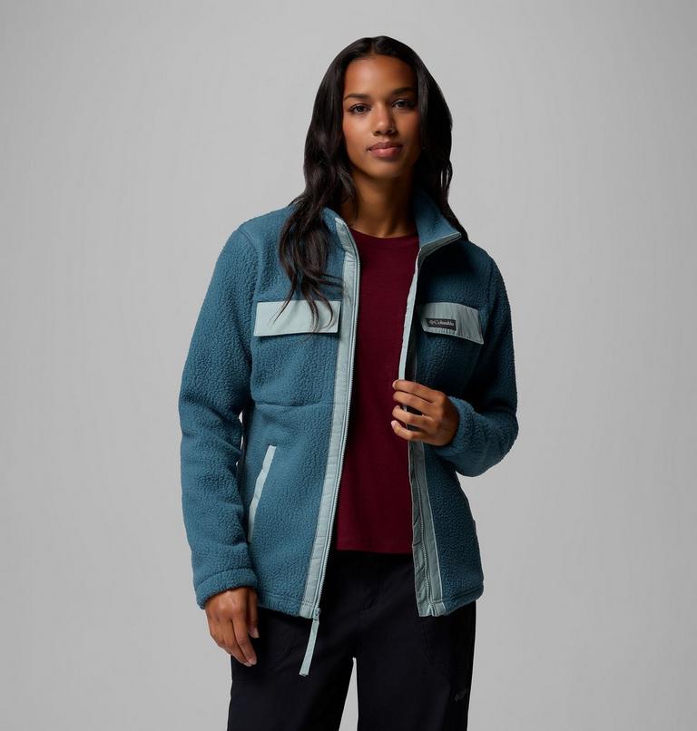 Forro polar con cremallera completa Juniper Peak para mujer, Color: Everblue, Crushed Blue, image 5
