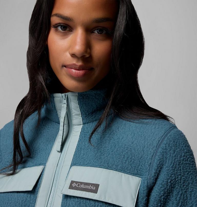 Forro polar con cremallera completa Juniper Peak para mujer, Color: Everblue, Crushed Blue, image 6