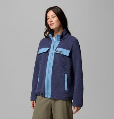 Women's Juniper Peak Full Zip Fleece Jacket, Color: Nocturnal, Rainy Day, image 8