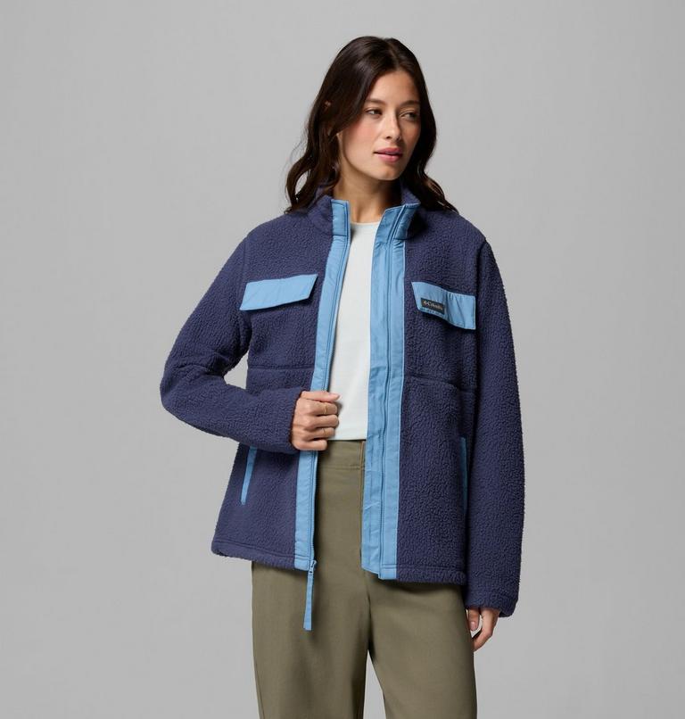 Women's Juniper Peak Full Zip Fleece Jacket, Color: Nocturnal, Rainy Day, image 5