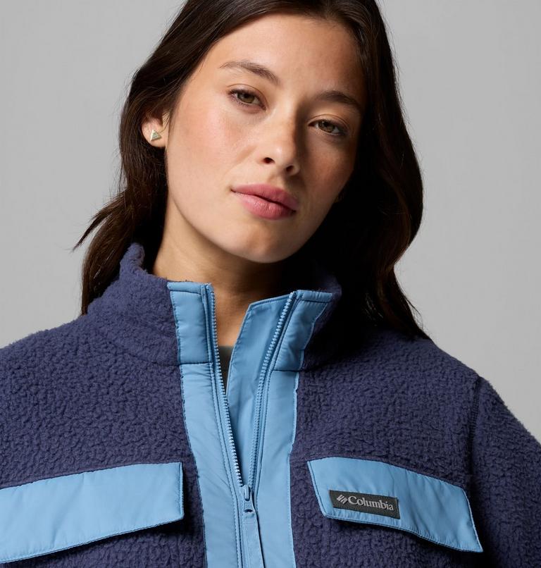 Women's Juniper Peak Full Zip Fleece Jacket, Color: Nocturnal, Rainy Day, image 6