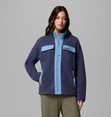 Women's Juniper Peak Full Zip Fleece Jacket, Color: Nocturnal, Rainy Day, image 5