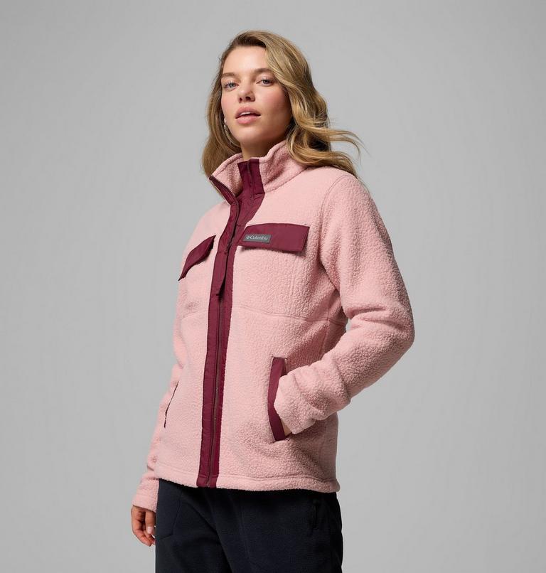 Forro polar con cremallera completa Juniper Peak para mujer, Color: Eraser Pink, Rich Wine, image 4