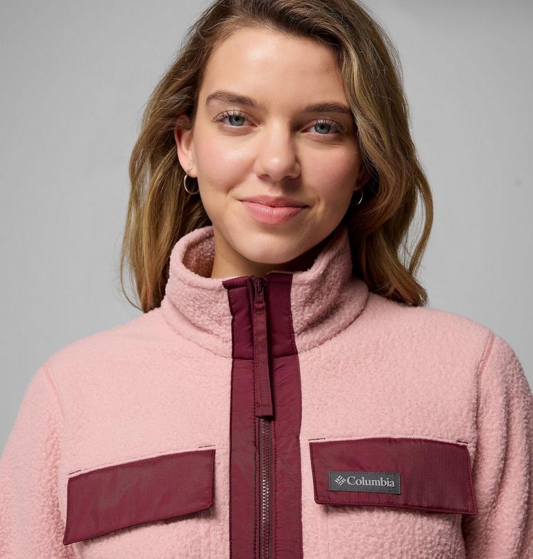 Forro polar con cremallera completa Juniper Peak para mujer, Color: Eraser Pink, Rich Wine, image 5