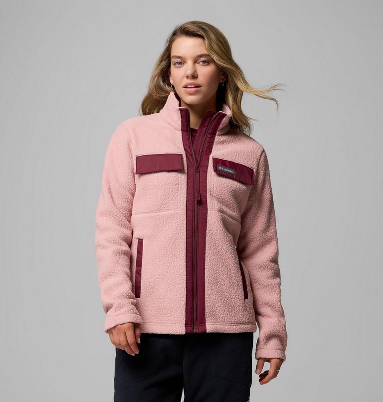 Forro polar con cremallera completa Juniper Peak para mujer, Color: Eraser Pink, Rich Wine, image 7