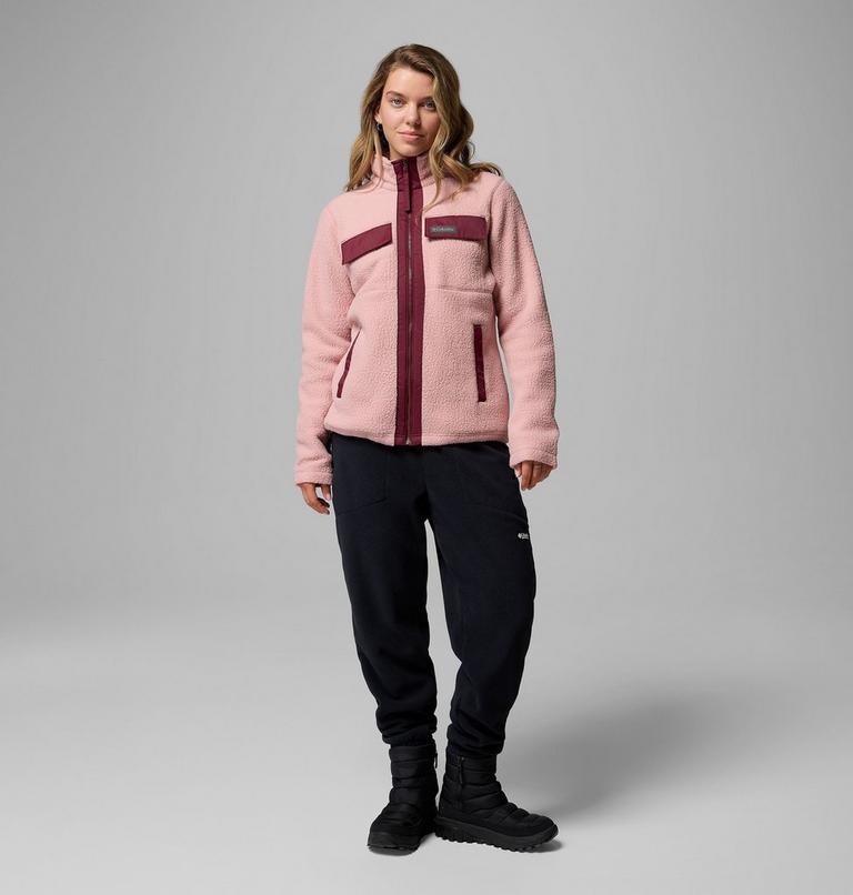 Forro polar con cremallera completa Juniper Peak para mujer, Color: Eraser Pink, Rich Wine, image 2