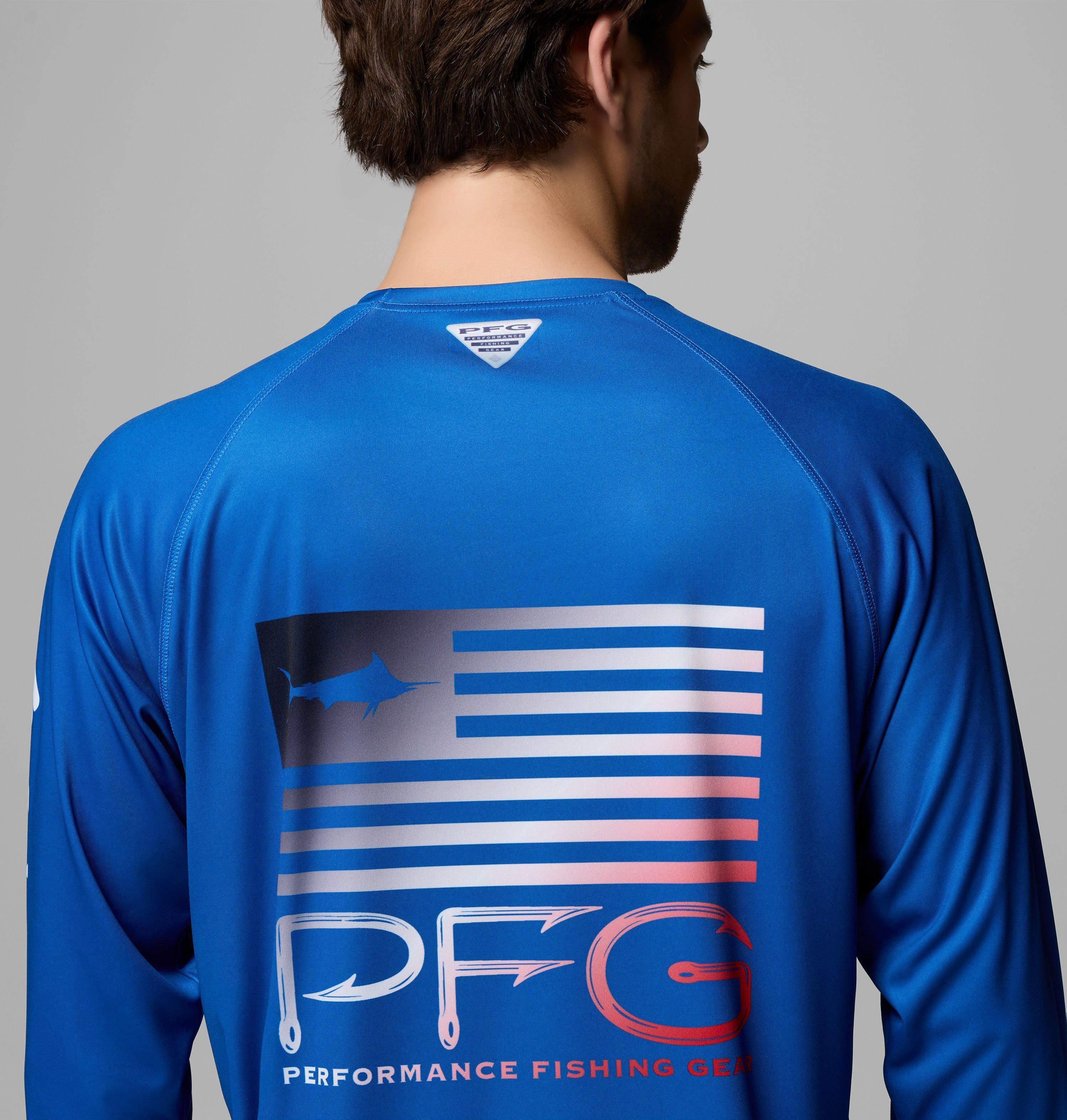 Men's PFG Deep Waves Flag Long Sleeve Shirt | 487 | M 6